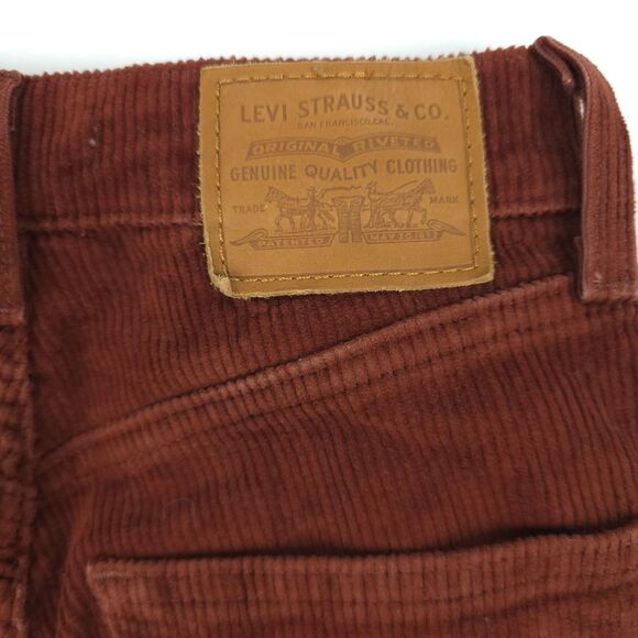 LEVIS 70s High Rise Flare Corduroy Pants Vintage Brown Indie Hipster Beachy Boho - Picture 8 of 10